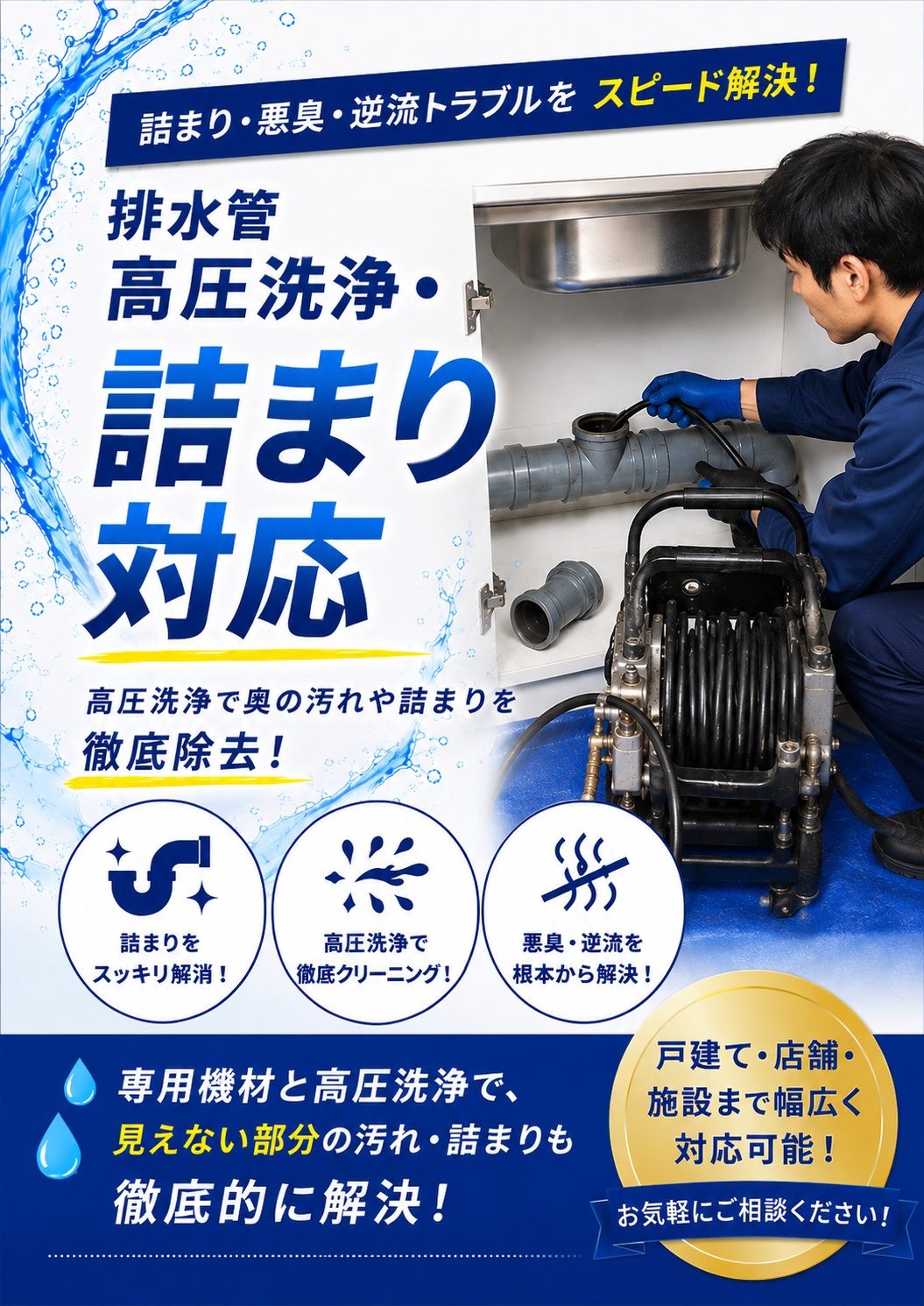 排水管・高圧洗浄・詰まり対応の案内